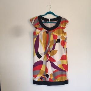 Nine West short sleeve multicolor patterned dress!